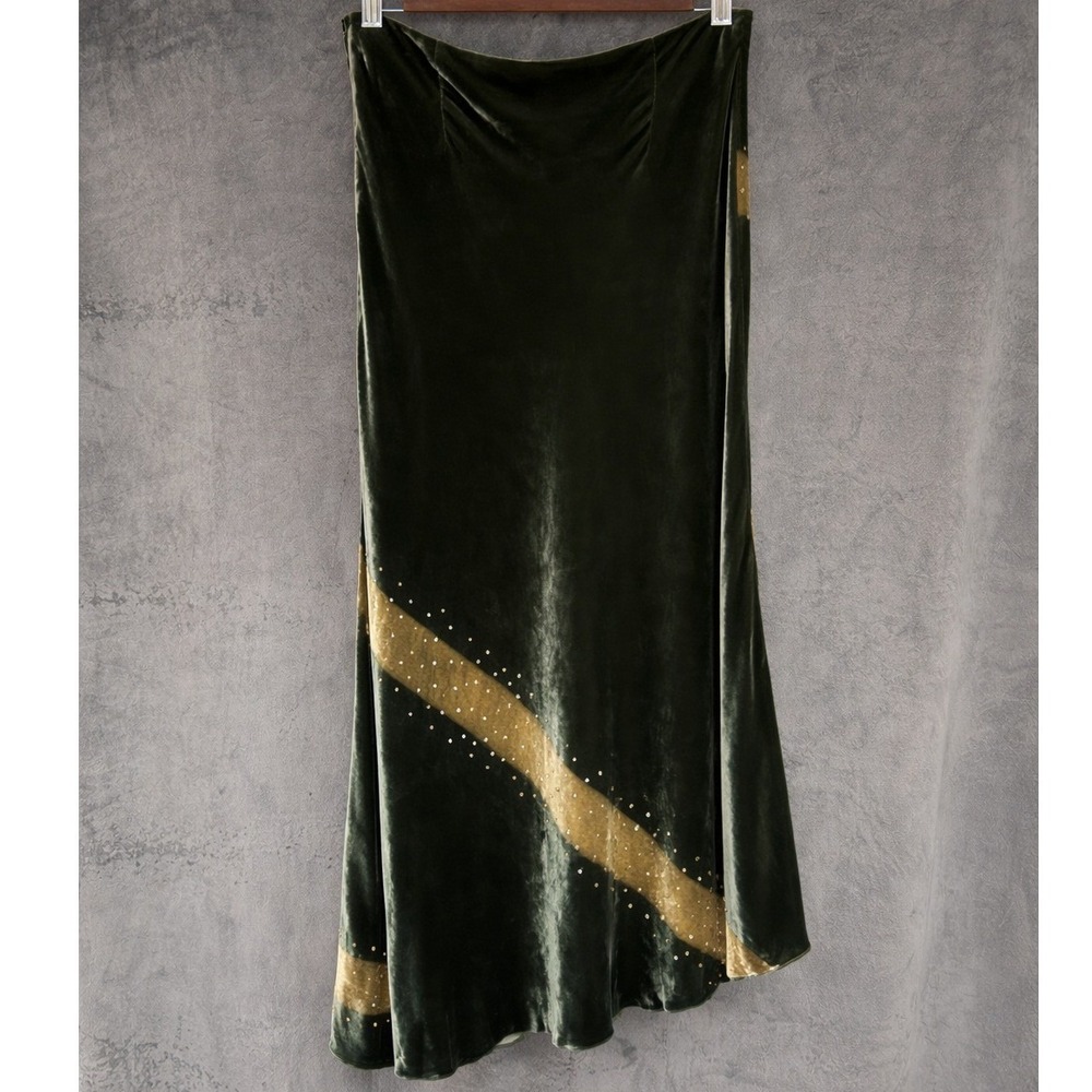 Vintage Nougat London Silk Blend Velvet Bias Skirt Y2K Whimsigoth Fairy Grunge - Picture 4 of 8